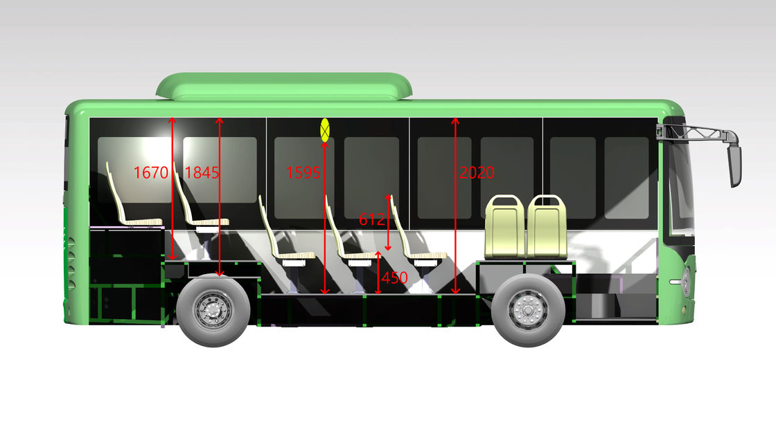 แบตเตอรี่ 122.2 Kwh รถมินิบัสไฟฟ้าเพื่อการขนส่งที่เป็นมิตรต่อสิ่งแวดล้อม ยาว 6.6 ม