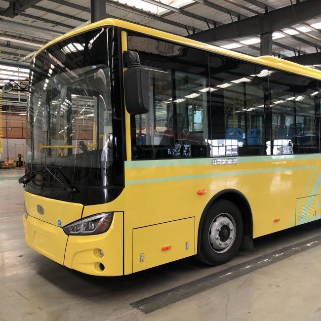 สองประตู 8m Urban แบตเตอรี่ รถเมล์ไฟฟ้า LHD 29 ที่นั่งพลังงานแบตเตอรี่ 198.4kwh