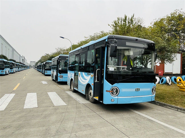 6m 19 ที่นั่ง รถเมนบัสไฟฟ้า รถเมนบัสอิเล็กทรอนิกส์ สําหรับการขนส่งสาธารณะ ความเร็วสูงสุด 69km/h