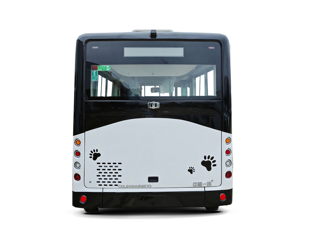 รถบัสสีเขียว 5.9m รถบัสอิเล็กทรอนิกส์ 14 ที่นั่ง รถบัส 1 ขั้น สําหรับ G.V.W kg 8500 การขนส่งสาธารณะ